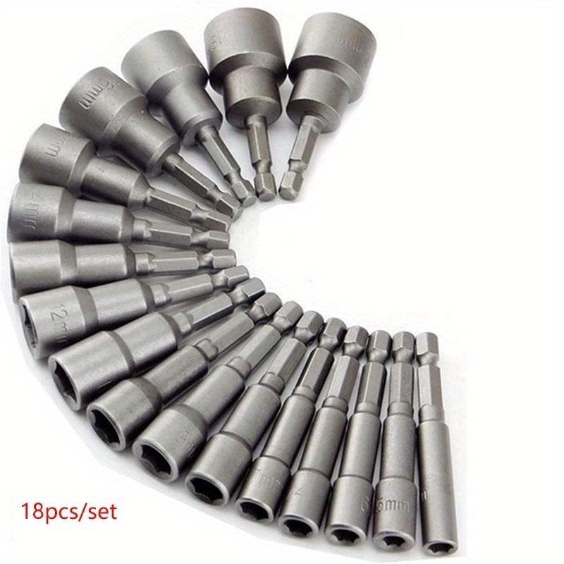 18pcs/set 5mm-13mm Hex Sockets Sleeve Nozzles Nut Driver Set Screwdriver Set Schroevendraaier Set Bits Sets Tools Socket Wrenches