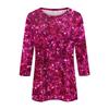 Women's Fashion Casual Three-quarter Sleeve Sequin Printed Round Neck Top
