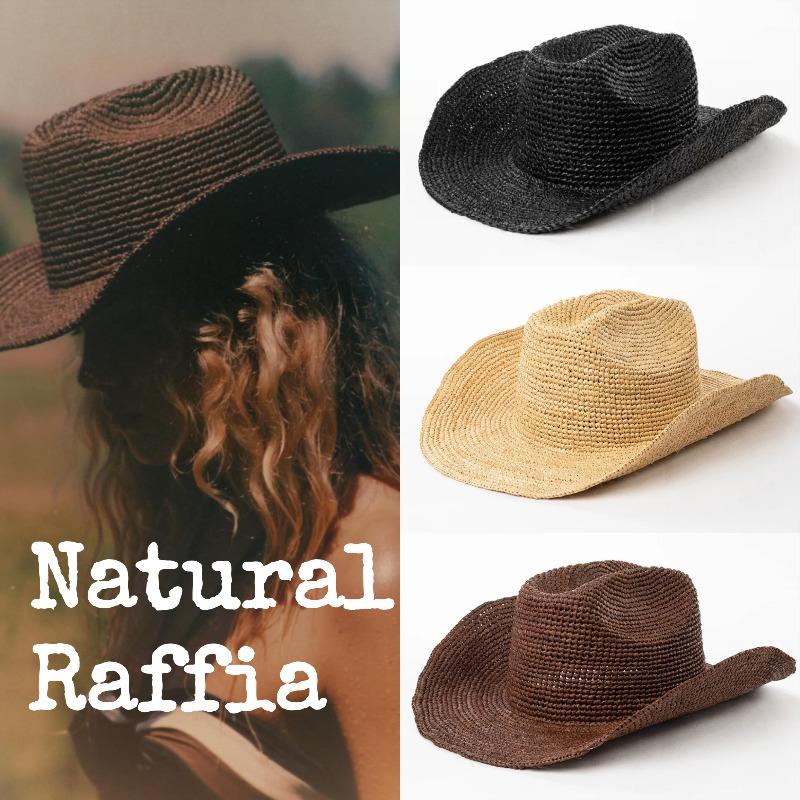 My Extreme Outdoor Activities Women's Hand-Crocheted Natural 100% Raffia Straw Cowboy Hats For Men Summer Wide Brim Sun Hats Outdoor Breathable Beach Caps 58-60Cm