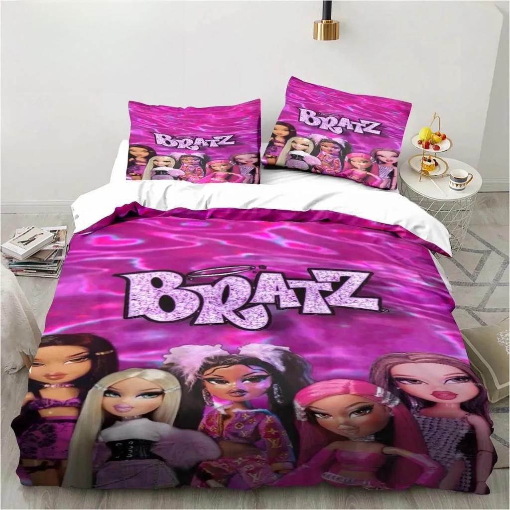 Kreslený B-Bratz 3D Tisk Kawaii Dívčí Ložní Souprava Jednolůžko Twin Full Queen King Size Ložní Souprava Dospělý Dítě Dívky Ložnice Ložní Prádlo Dárek