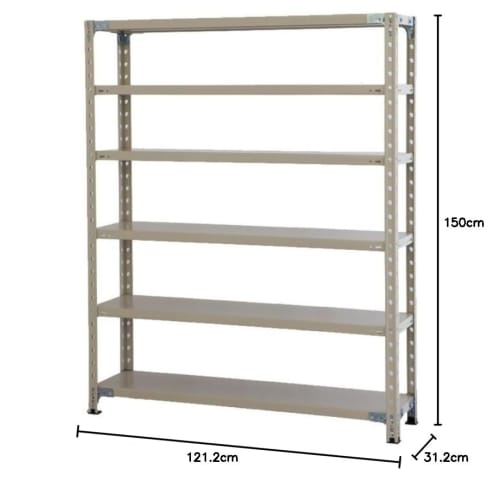 Plus KR Lightweight Steel Rack for Commercial Use (6 Tiers) Load Capacity 150kg/tier | Depth 312mm Height 1500mm Width 1212mm Easy Assembly 602085 Lig