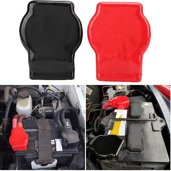 Battery Terminal Covers, 1Pair Universal Car Battery Post Cover Positive Negative Top Post Wire Connector for Car Motorcycle Truck