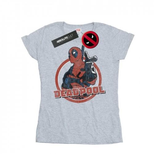 

Marvel Womens/Ladies Deadpool Gun Finger Cotton T-Shirt XXL білий