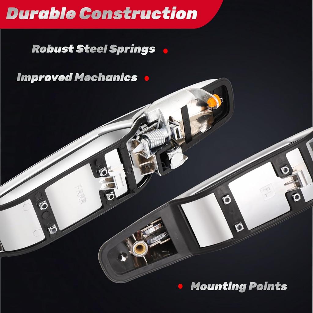 Exterior Chrome Door Handle Front Right Passenger Side For 2007 2008 2009 2010 2011 2012 2013 2014 Chevy Silverado Suburban Tahoe Avalanche, GMC