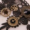 2colors Women Gear Clock Bracelet Ring Goth Style Adjustable with Ring Long Bracelet Gothic Wedding Bridal Accessories