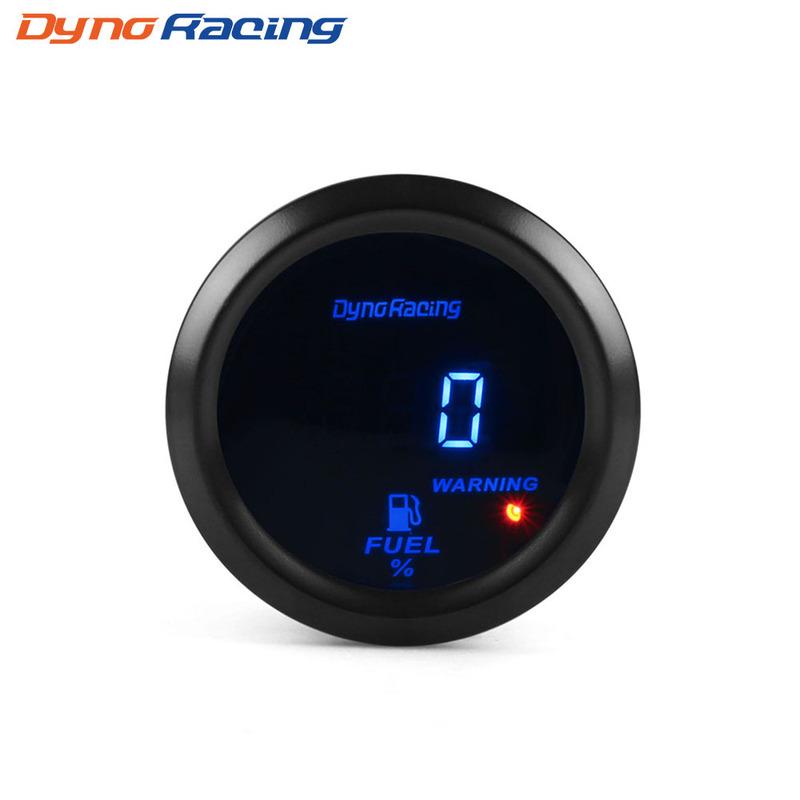 Dynoracing 2" 52mm Universal Fuel Level Gauge Digital Percent Display Car 0-100% Fuel Gauge Meter 8-18V