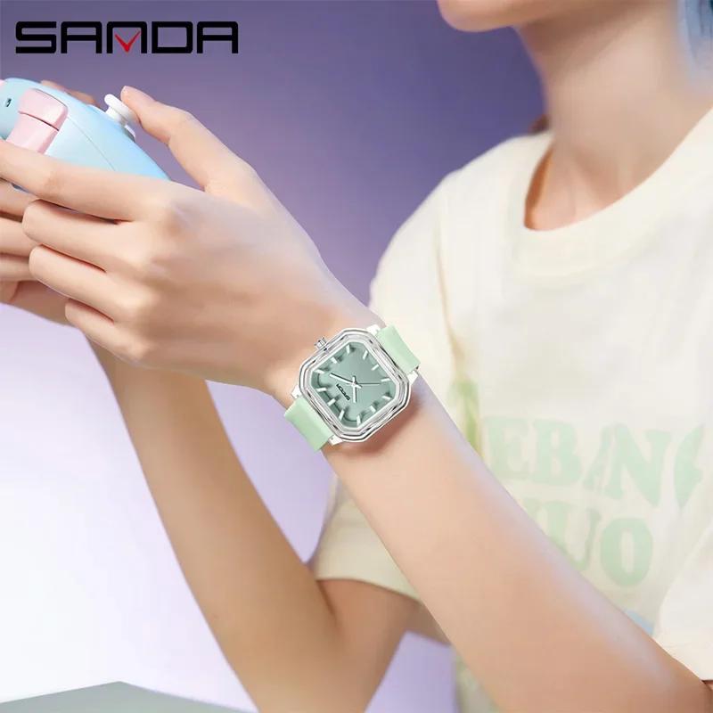 SANDA New Jelly Color Contrasting Student Children's Watch Waterproof Sports Simple Boys and Girls Quartz Wristwatch Reloj Niño