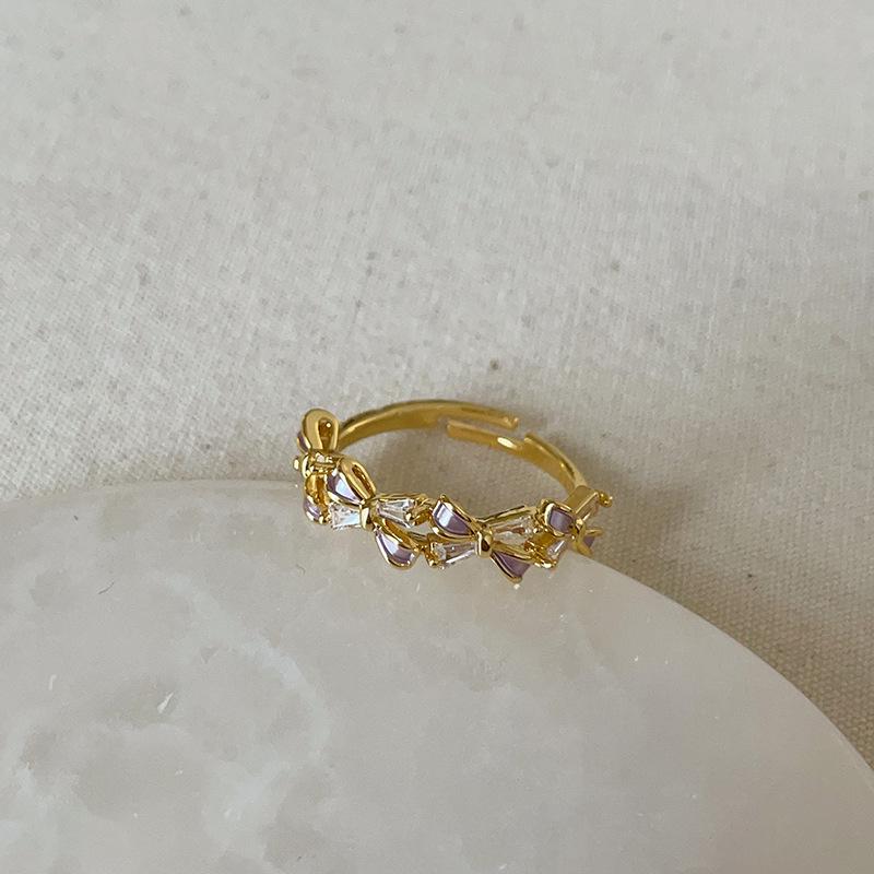 Dripping Butterfly Flower Opening Ring Female Niche Personality Versatile Sweet Temperament Simple Fashion Ring Ring