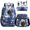 Riman Zaino con lucchetto USB ONE PIECE borsa a tracolla borsa da scuola per studenti astuccio set da tre pezzi uomo e donna