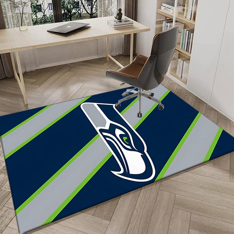 Seahawks Teamgeist Teppich für Büro, Stuhlunterlage, Dekorteppich Wohnzimmer Matte, Große Größe Fan Geschenke Weihnachtsgeschenke