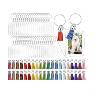 40x Clear Picture Keychain, Acrylic Blank Frame Key Chain, Photo Keyring for Christmas