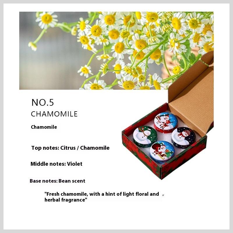 

Рождественский подарочный набор из 4 жестяных свечей - Ароматические свечи в праздничных металлических коробках для подарков на Сочельник, украшения для вечеринки Chamomile