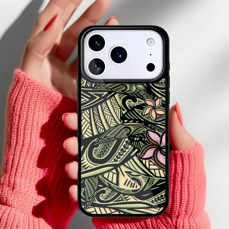 Maori Polynesian Samoan Tribal Soft Phone Case for iPhone 17 16 15 14 13 Pro Max Back Cover for 12 11 Pro Coque