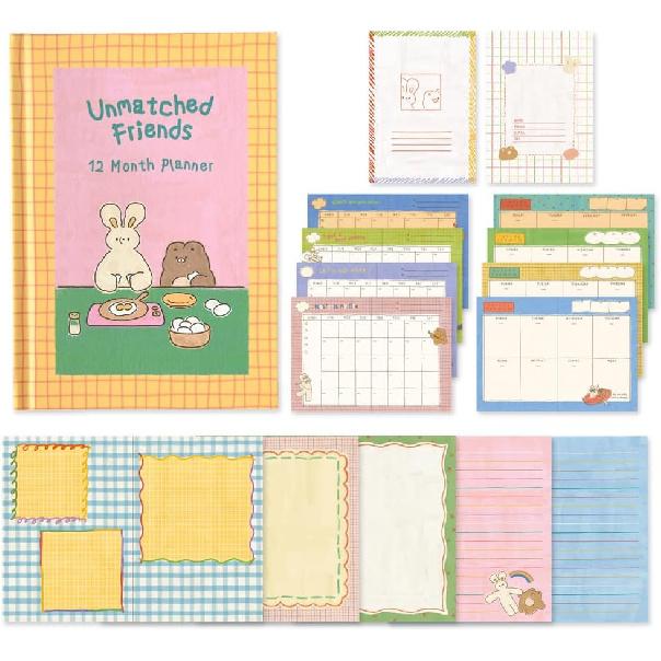 Monolike Hardcover Unmatched Friends Diary, 01. Yellow - Academic Planner Weekly & Monthly Planner Hardcover Unmatched Frien