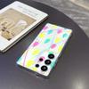 Colorful Raindrops and Lines Phone Case for Samsung Galaxy S26 S25 S24 S23 S22 S21 S20 FE Plus Lucency TPU Protection Cover