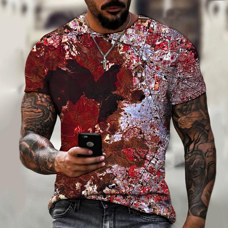 

Індивідуальні чоловічі футболки з 3D-друком — модні, повсякденні, ретро, ​​з круглим вирізом і короткими рукавами 4XL