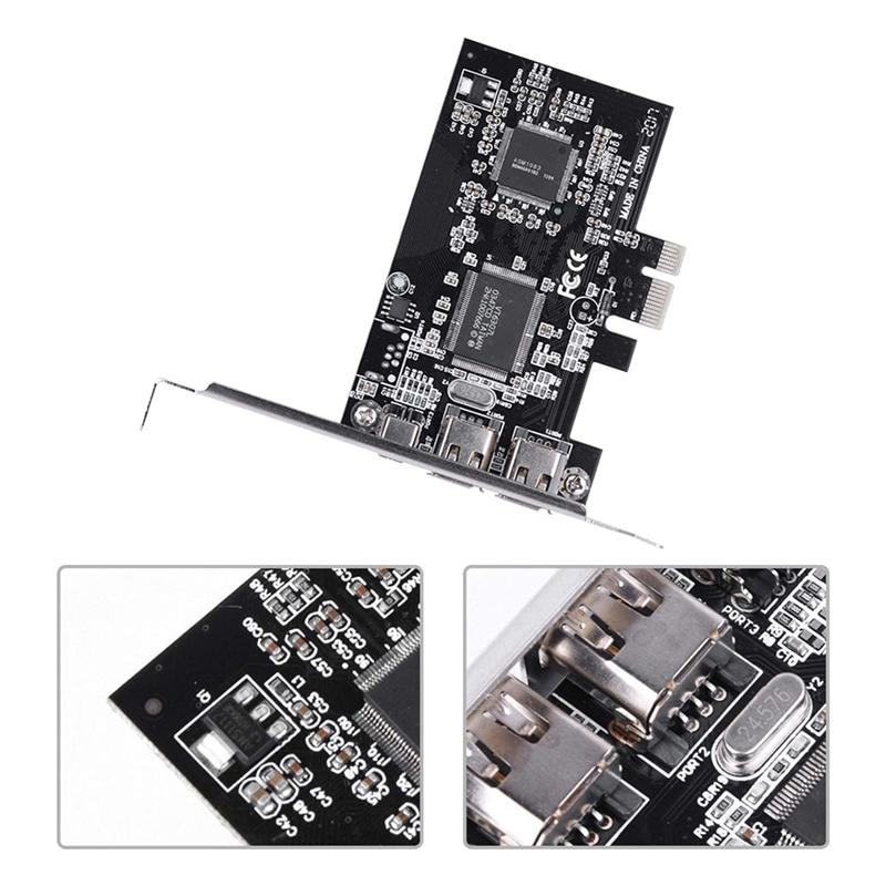 PCI-E Express Card, 1394A IEEE 1394B Controller Card Cable, High Speed Data Transfer, Video Editing, Audio Recording Durable