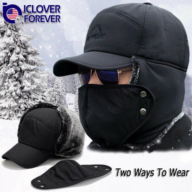 Unisex Winter Warm Ski Hat Waterproof Winter Warm Cycling Hat With Goggles Windproof Thick Polar Fleece Line Trapper Hat With Ear Flap For Outdoor Activities Bomber Hat Cap
