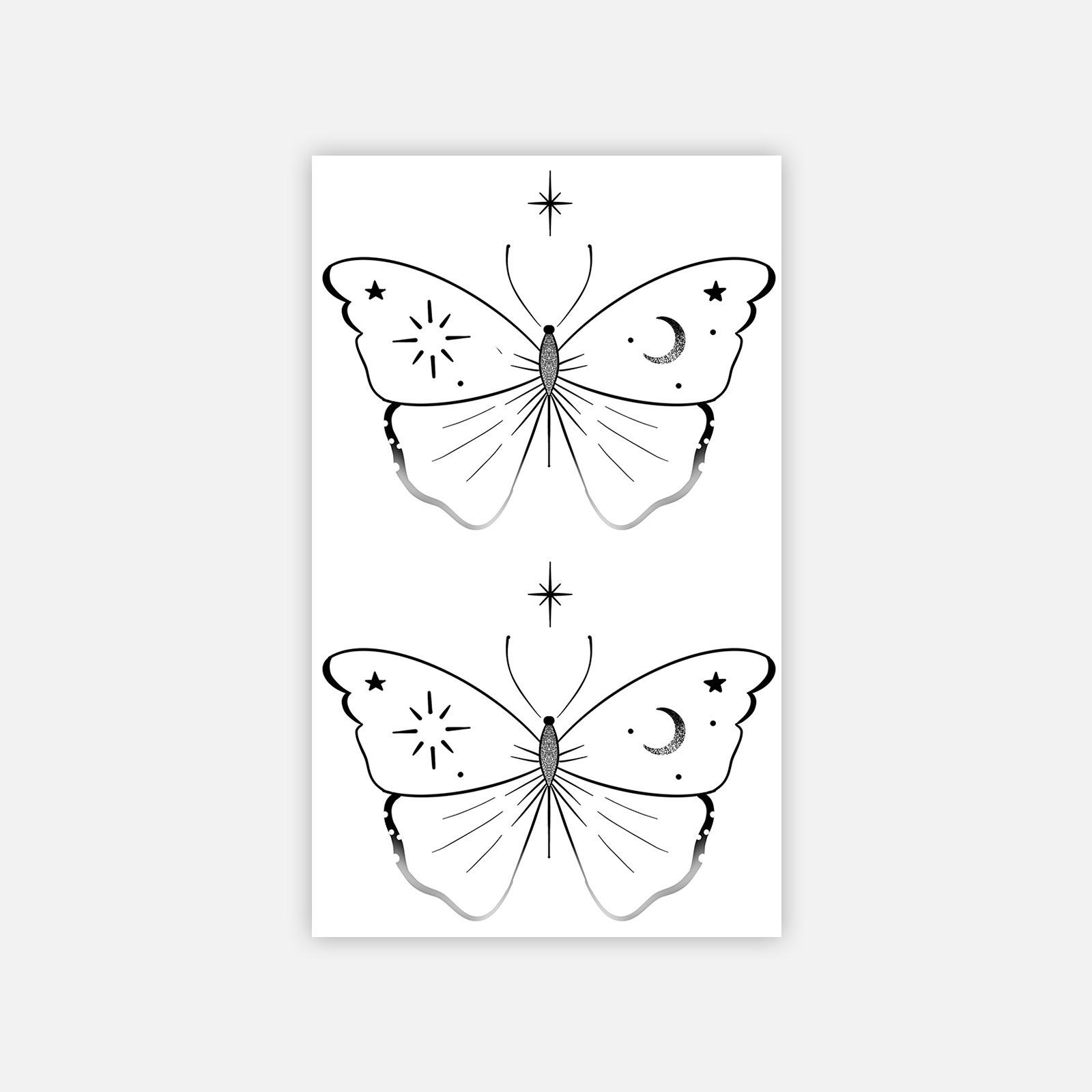 Tattoo Sticker Butterfly Long-Lasting Waterproof Non-Reflective Advanced Sense Niche Small Fresh Tattoo Sticker 6*10