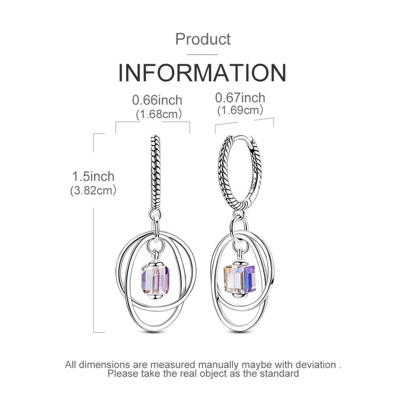 925 Sterling Copper Lucky Guardian Ear Zircon Original Design Earrings Color Zircon Making for Women Girl Wedding Party Gifts