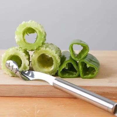 Ferramenta para descascar vegetais e frutas, fatiador de tomate e pimenta, cortador rotativo de bordas, removedor de sementes, utensílios de cozinha em aço inoxidável