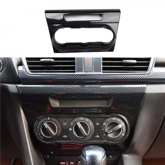 2017- For Mazda 3 Axela Cover Trim 1* Console AC Switch Control Carbon Fiber