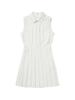 LORDLOAR Princess Pleated Sleeveless Dress White