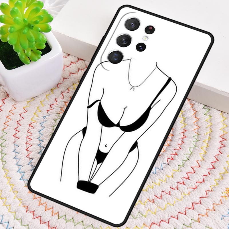 Woman Body Line Art TPU Phone Case For Samsung Galaxy note 10 pro S26 S25 S24 S23 S22 Ultra Plus S21 FE S20 Shockproof Cover