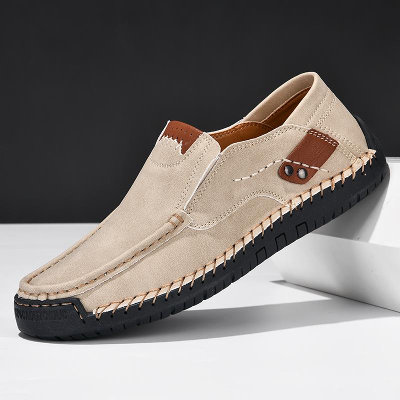 Fashion Spring Fall Men Leather Shoes Fashion Casual Comfortable Slip on Loafers Handmade Leather Men Shoes Flats Moccasins Walking Shoe