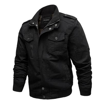 Men's Plus Size Lightweight Military-Style Casual Jacket for Spring/Autumn.