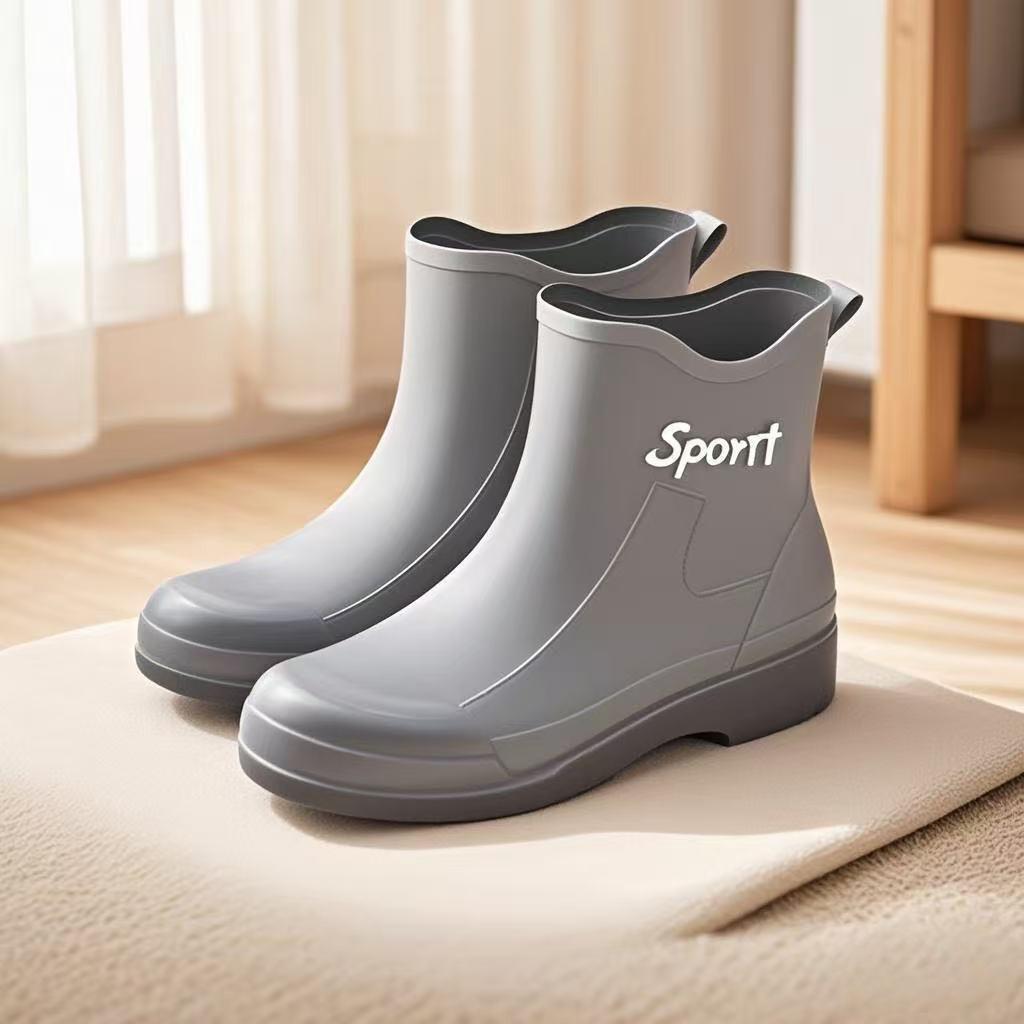 

Мужские средние дождевые туфли модные ночные светоотражающие интегрированный пучок водонепроницаемые туфли нескользящие мужские резиновые сапоги для рыбалки 44