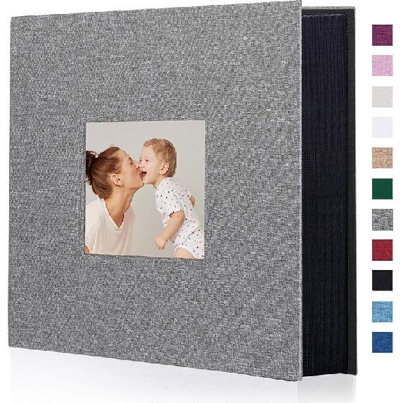 Artmag Fabric Photo Album 4x6 300 Large Capacity for Family Wedding Anniversary Linen Album Holds 300 Horizontal Photos (300 Pockets, Beige) 50 Pockets/2PKS