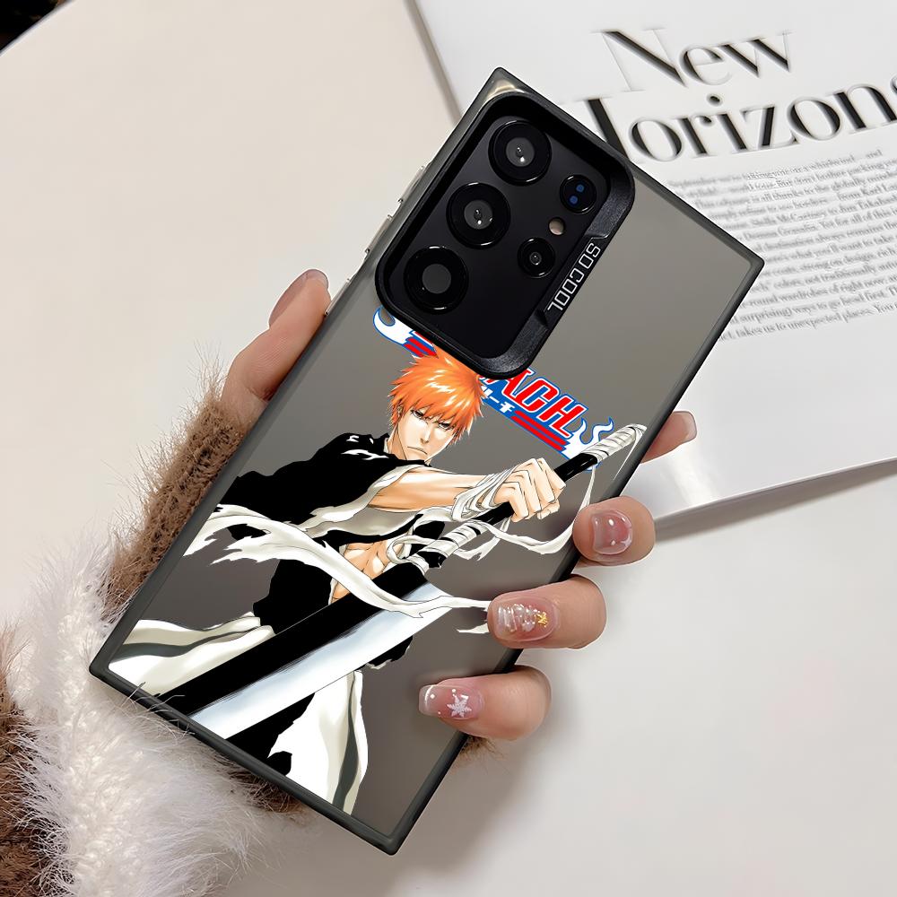 Anime B-Bleachs K-Kurosaki Phone Case For Samsung Galaxy S25 Edge S24 S23 S22 S21 S20 Ultra Funda Silicone Silver Cover