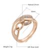 New  Rose Gold Color Big Rings For Women Unique Shiny Natural Zircon Accessories Modern Wedding Party Daily Jewelry