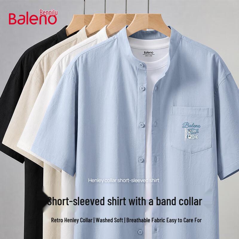 Baleno Men s Henley Collar Short-Sleeve Shirt 3XL