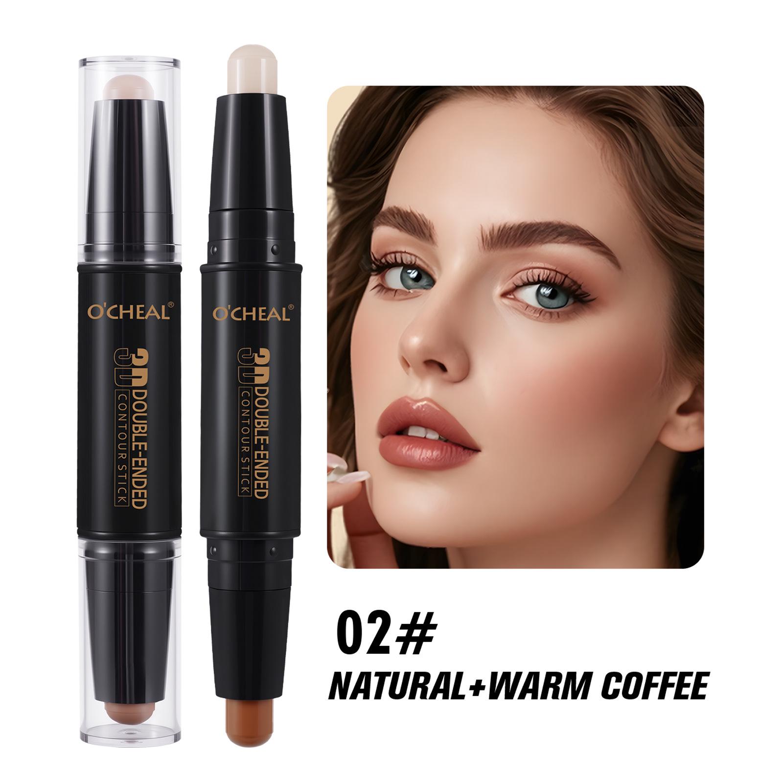 OCHEAL Double-Ended Facial Contour & Highlighter Stick - Natural 3D Concealer Shadow Pen 3.6g