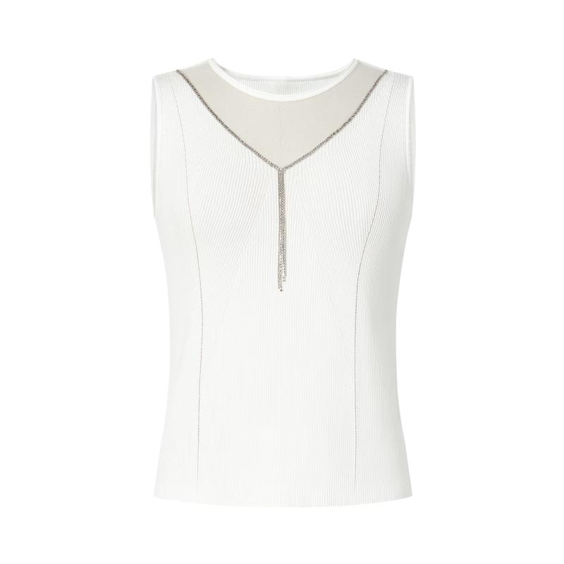 

JUZUI Women s Sparkling V-Neck Knit Vest M