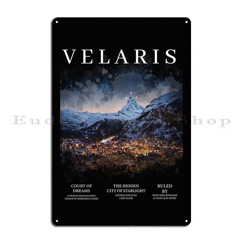 Velaris From Acotar SJM The City of Starlight ACOMAF Metal Plaque Wall Decor Garage Decoration Designer Tin Sign Poster