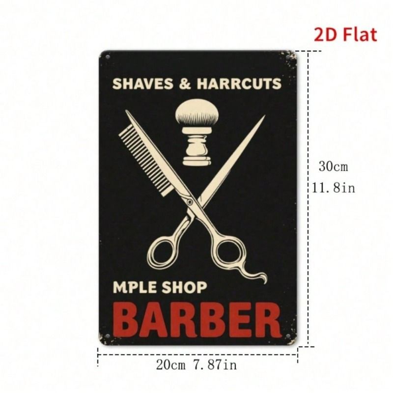 Metal Wall Art Vintage Barber Shop Decor for Salon