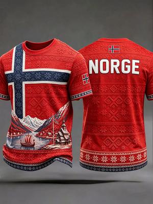 Norway Viking Dragon Graphic T Shirt Men Women 3D Printed Nordic Style Casual Sports Tee Short Sleeve Quick Dry Summer Top
