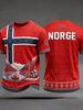 Norway Viking Dragon Graphic T Shirt Men Women 3D Printed Nordic Style Casual Sports Tee Short Sleeve Quick Dry Summer Top