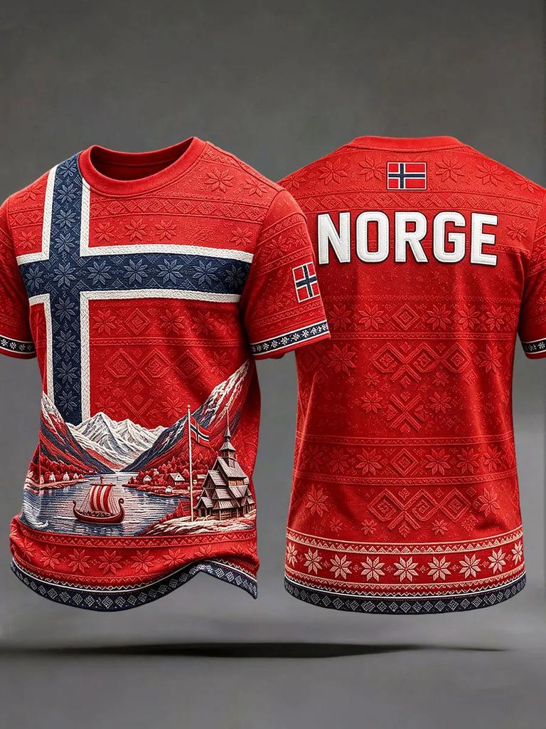 T-shirt Grafica Drago Vichingo Norvegese Uomo Donna Stampa 3D Stile Nordico Casual Sportiva Manica Corta Asciugatura Rapida Top Estivo