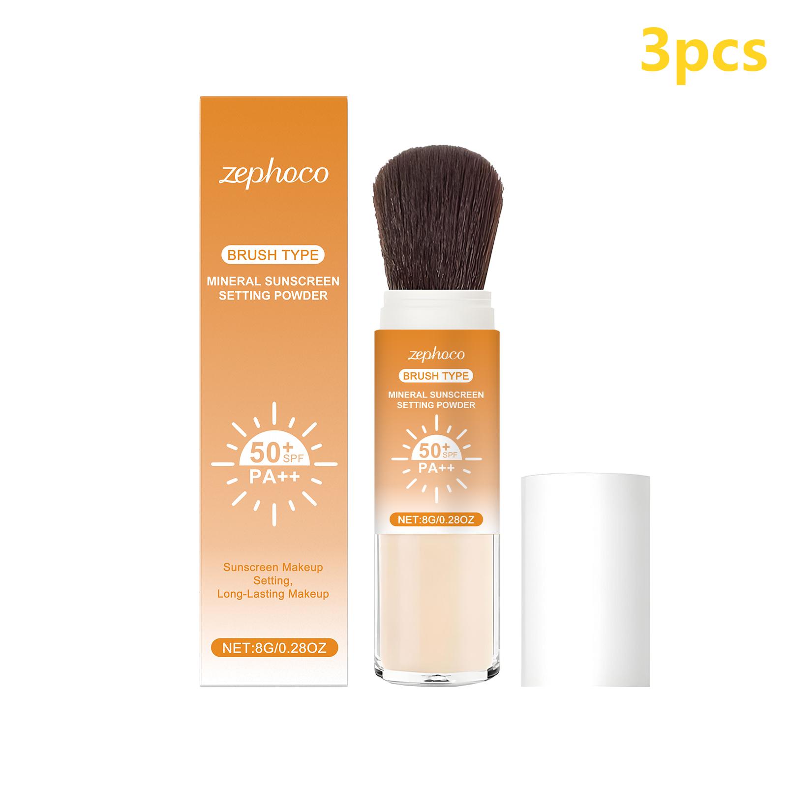 Zephoco Setting Poeder Zonnebrandcrème Spf 50 Zonbescherming Transparant Natuurlijk Mat Verfrissend Los Setting Poeder Make-up 8g