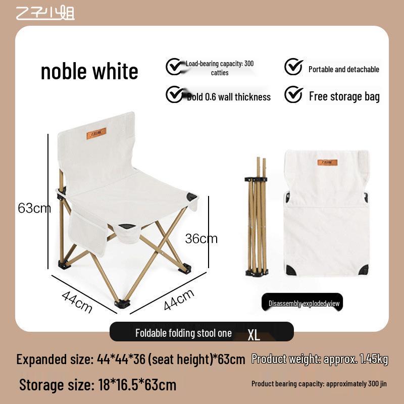 Stainless Steel Folding Outdoor Chair with Backrest for Picnic, Fishing, Sketching, and Camping
