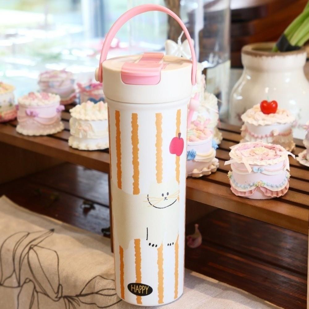 Leak-proof Insulated Cup 600ml Vacuum Flasks Water Bottle Travel Tumbler  Cold Drink