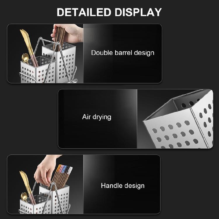 Stainless Steel Chopstick Holder Set Metal Cutlery Drainage Rack Kitchen Utensils Organizer for Cuisine Enthusiasts