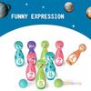 Kids Cartoon Bowling Set Cute Emojis Bowling Pins With 5 Numbers Toddlers Interactive Indoor Sports Toy Family Lawn Yard Game