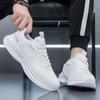 Trendy Brand Personalized Design Mesh Fabric Flying Weave Breathable Flat Low-top Lace-up Men's Casual Sports Shoes