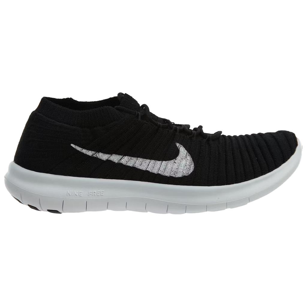 Nike Free RN Motion Flyknit Black White Women Sneakers Volt Dark-Grey 834585-001