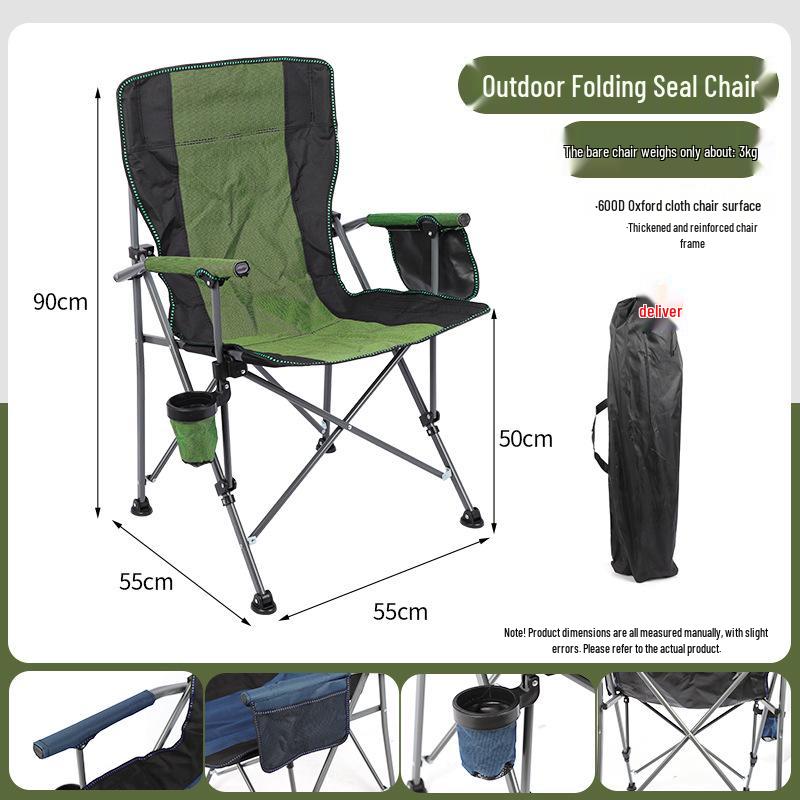 Portable Outdoor Folding Sea Dog Camping Chair with Armrests